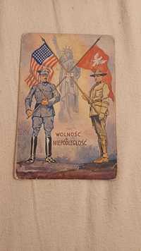 wolność i niepodległość pocztówka usa, wojsko polskie