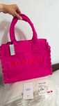 Różowa torba Pinko płócienna duża shopperka tote bag torba Plażowa do