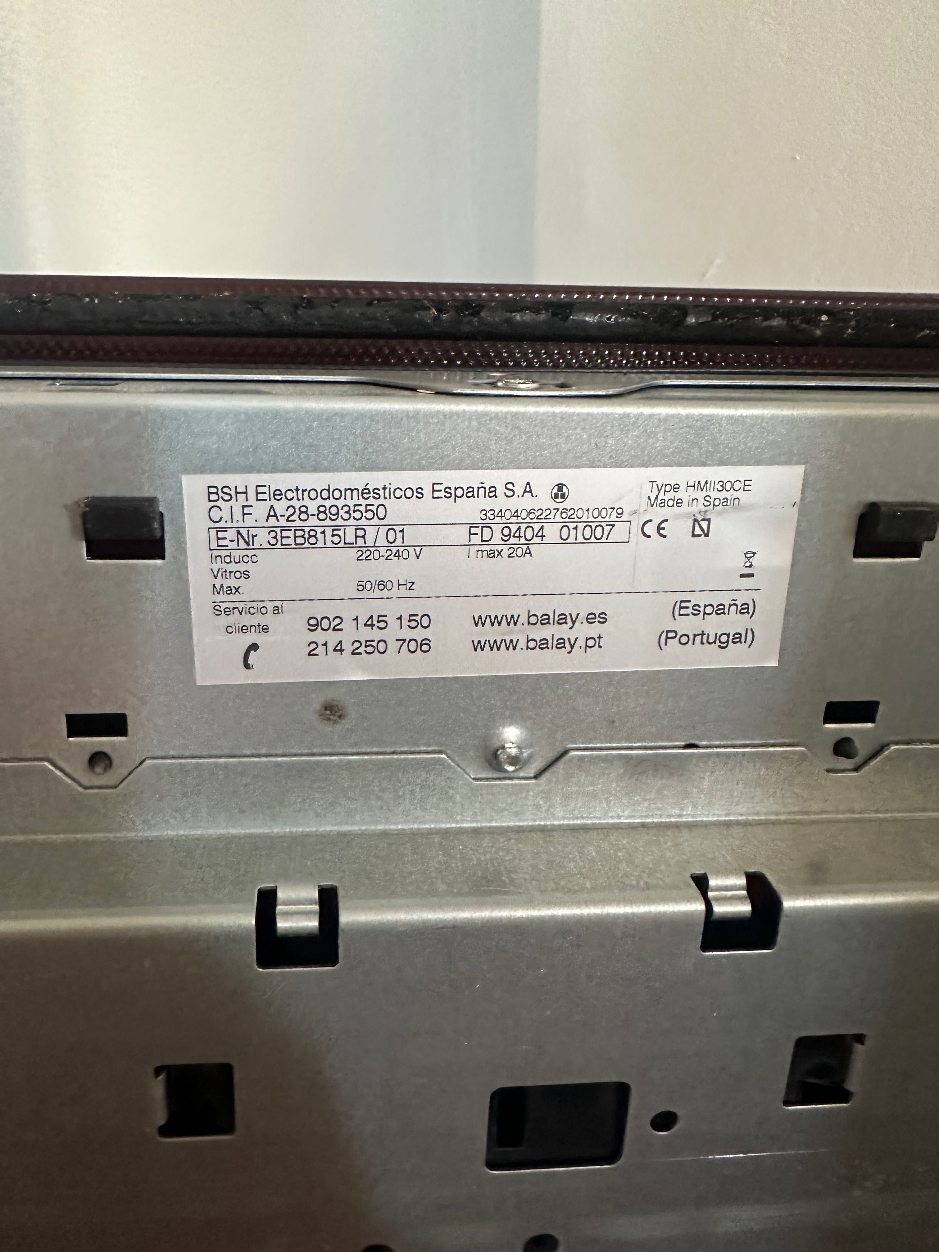 forno bosch e placa de indução balay