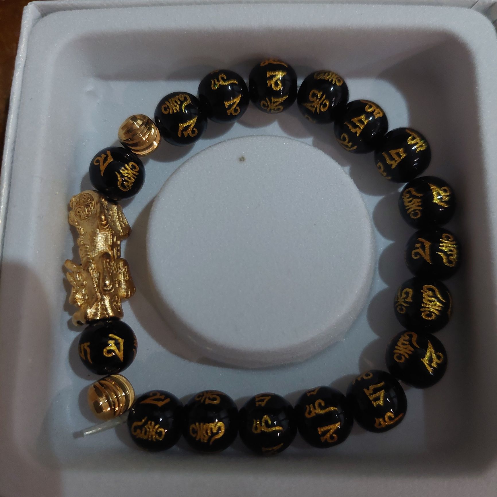 Pulseira Onix Protecção Espiritual. Cabeça de Dragão.