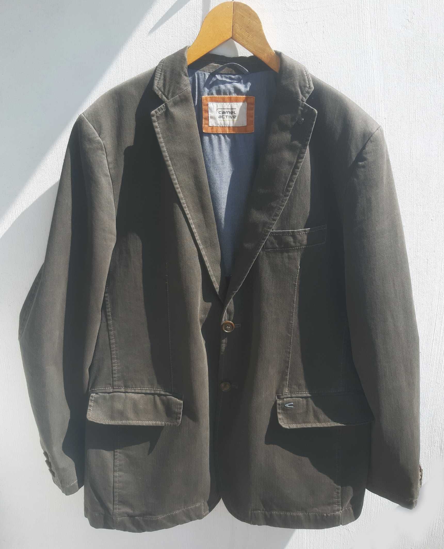 Camel Active marynarka męska blezer 100% bawełny khaki r.56 logowana