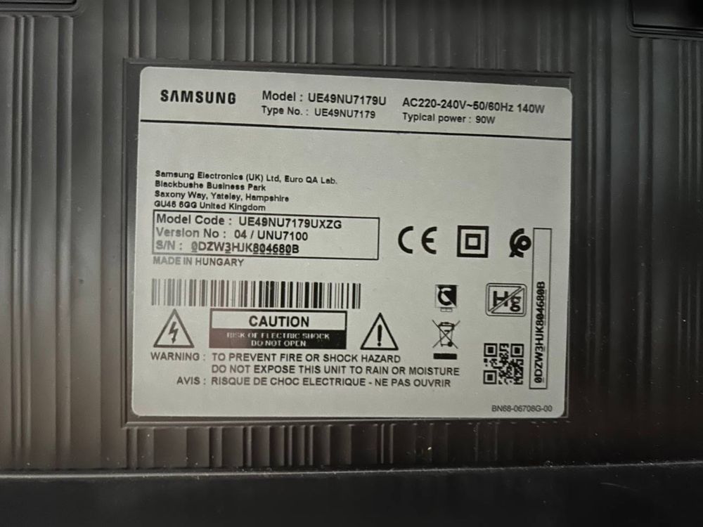 Телевізор Samsung UE49NU7179U, 49", 4K, UHD, SmartTV, Wi-Fi