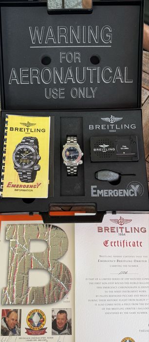 Breitling Orbiter 3 Emergency com caixa e toda a documentação.