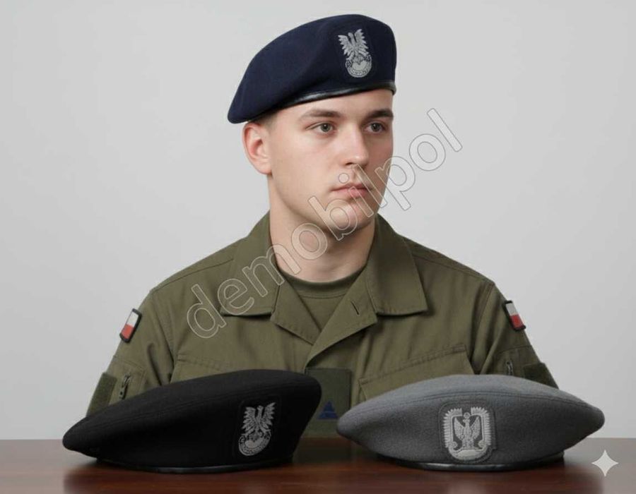 Beret wojskowy Wojska Polskiego - czarny rozm. 55 lotnictwo wojskowe