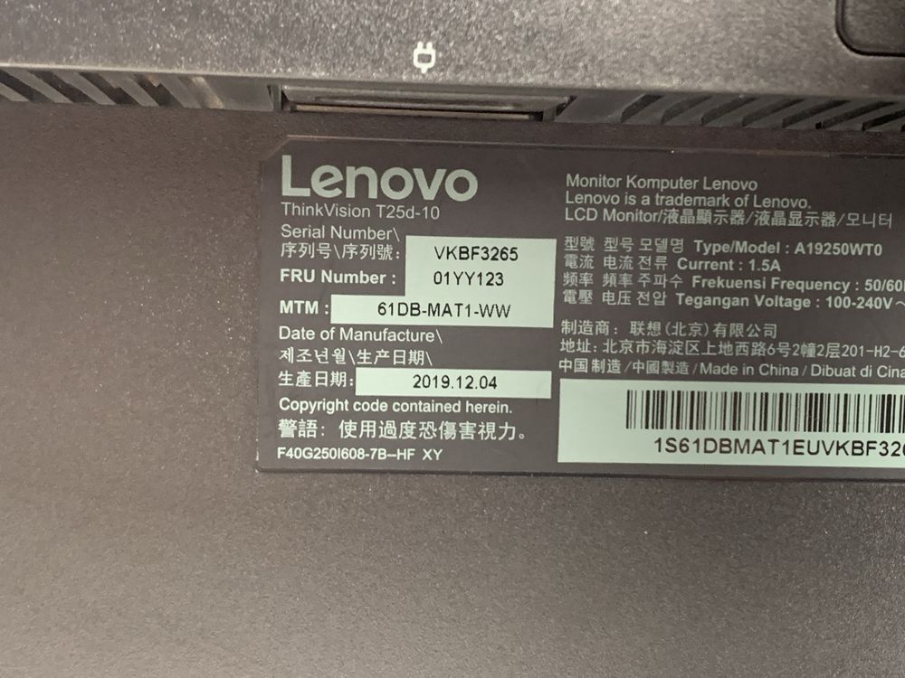 Cinema screen монітор Lenovo 25”  IPS  T25D-10