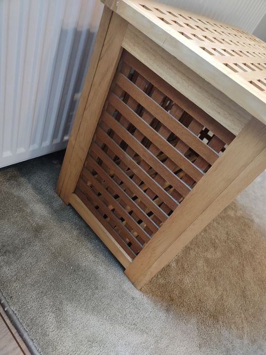 Skrzynia na pranie Ikea ażurowa na zabawki z litego drewna