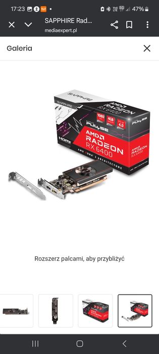 Karta graficzna radeon Rx6400  4GB