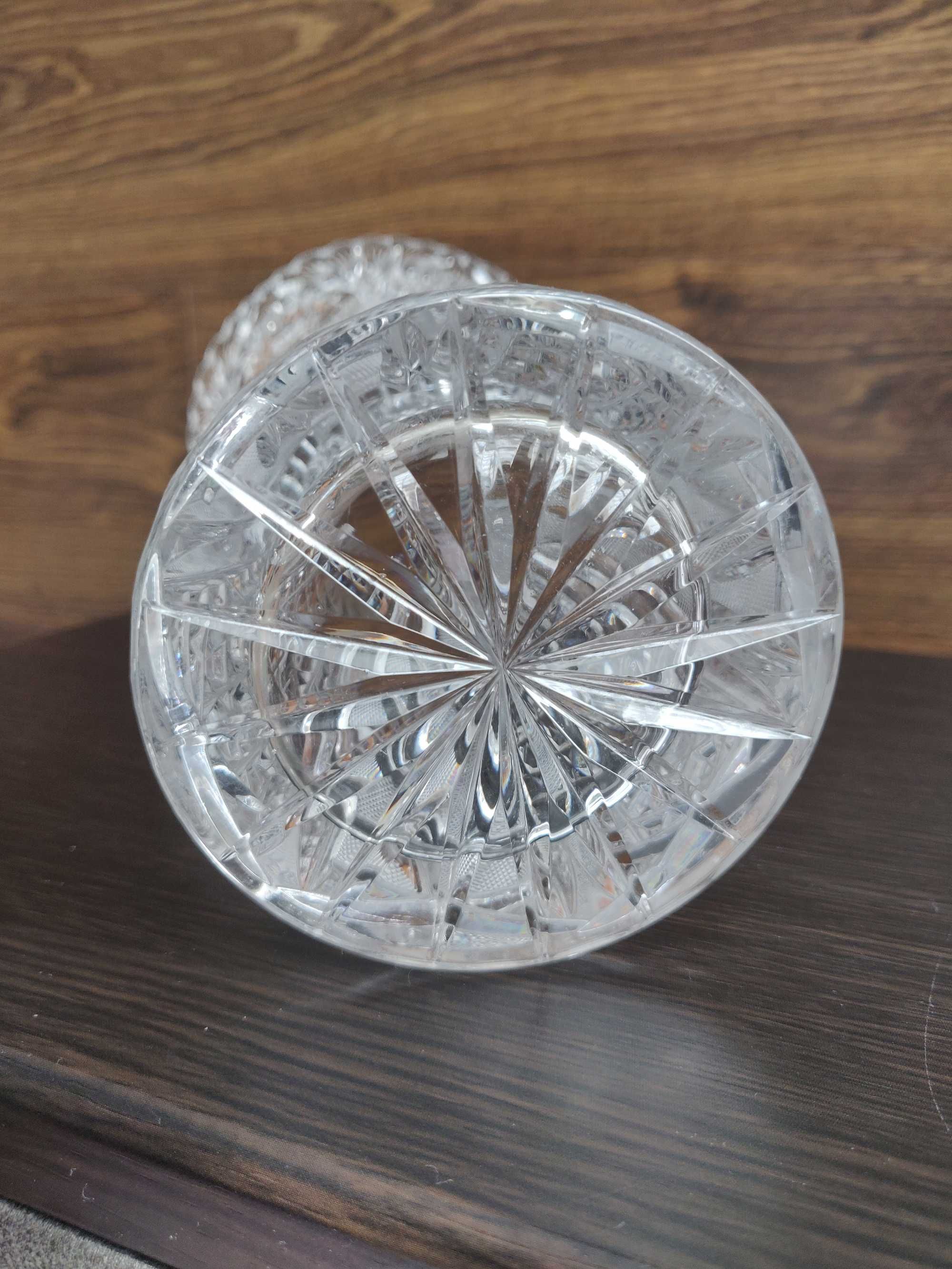 Ваза CRYSTAL BOHEMIA, узор цветочный+ сетка, D 12 см./ 9 см, H 20 см.