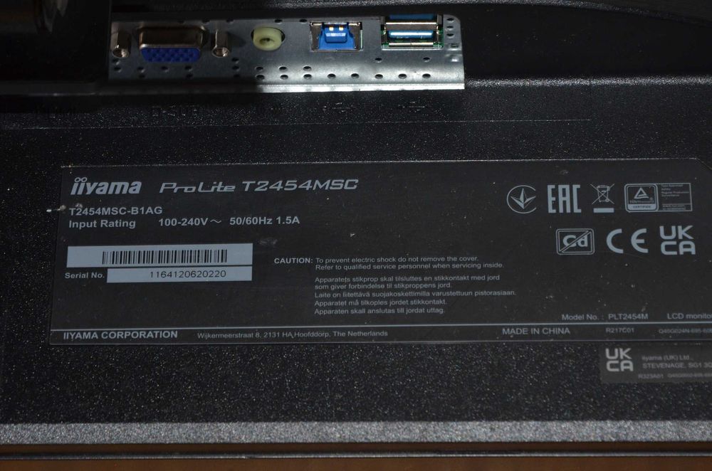 Монітор 24" LED Iiyama ProLite T2454MSC.