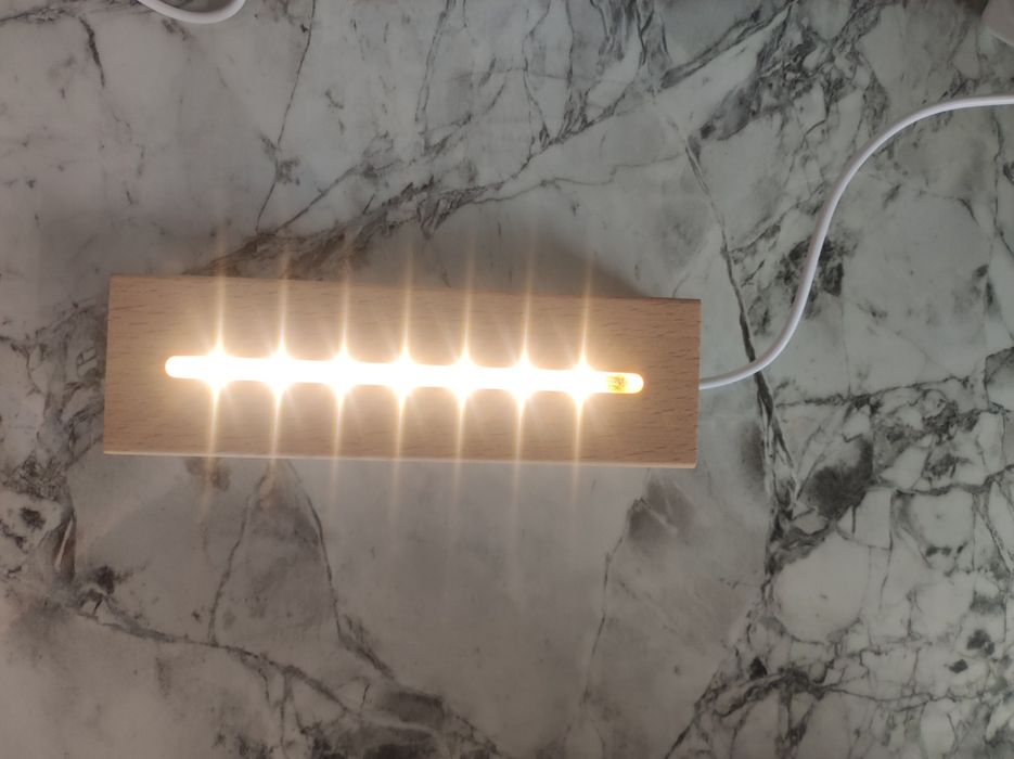 Lampka LED USB drewniany klocek nowa