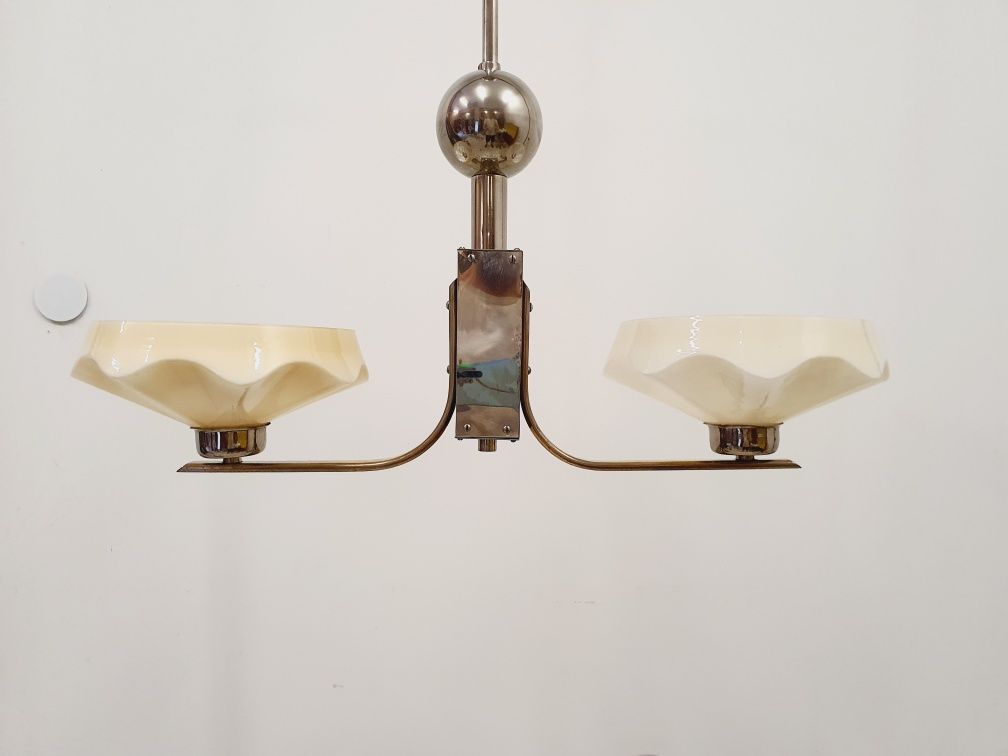 Dwupunktowy Żyrandol Art Deco