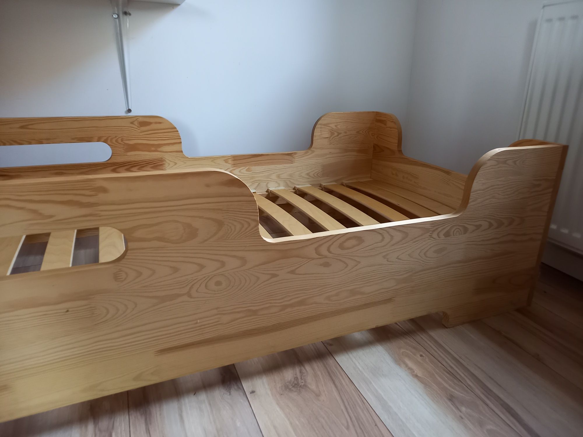 Łóżko dziecięce 160 cm drewniane z materacem ikea