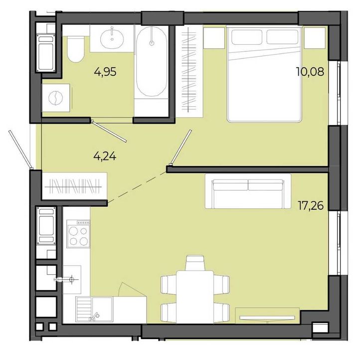 Продаж (Єоселя) квартири 1-кімната 37 м2 м. Львів-Пустомити