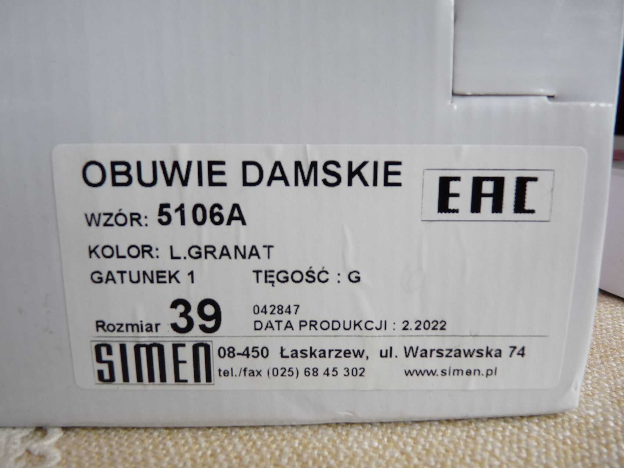 SIMEN luksusowe czółenka jak nowe 39/25cm