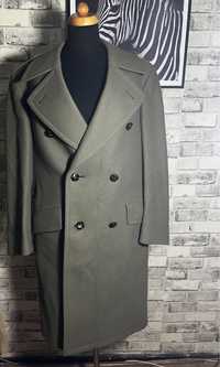 Piękny stylowy męskie zielony długi płaszcz Westbury duży