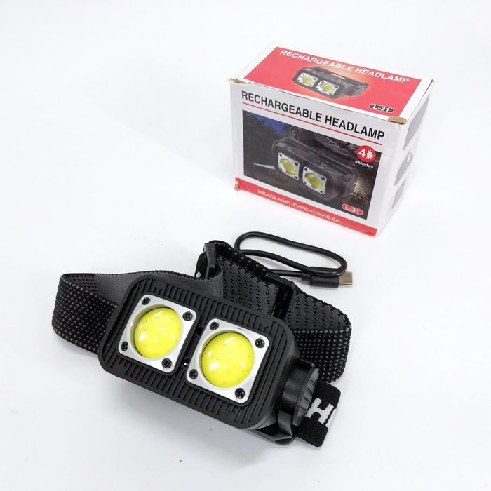 Ліхтар налобний K372-2COB з датчиком руху