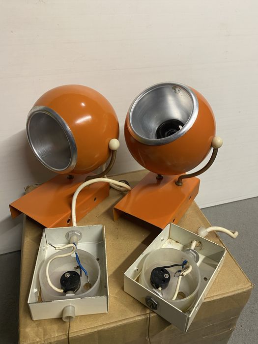 Zestaw kinkiet pomarańczowy space age prl lata 60 lata 70