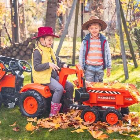 Traktor na pedały Kubota Pomarańczowy z Przyczepką od 3 Lat