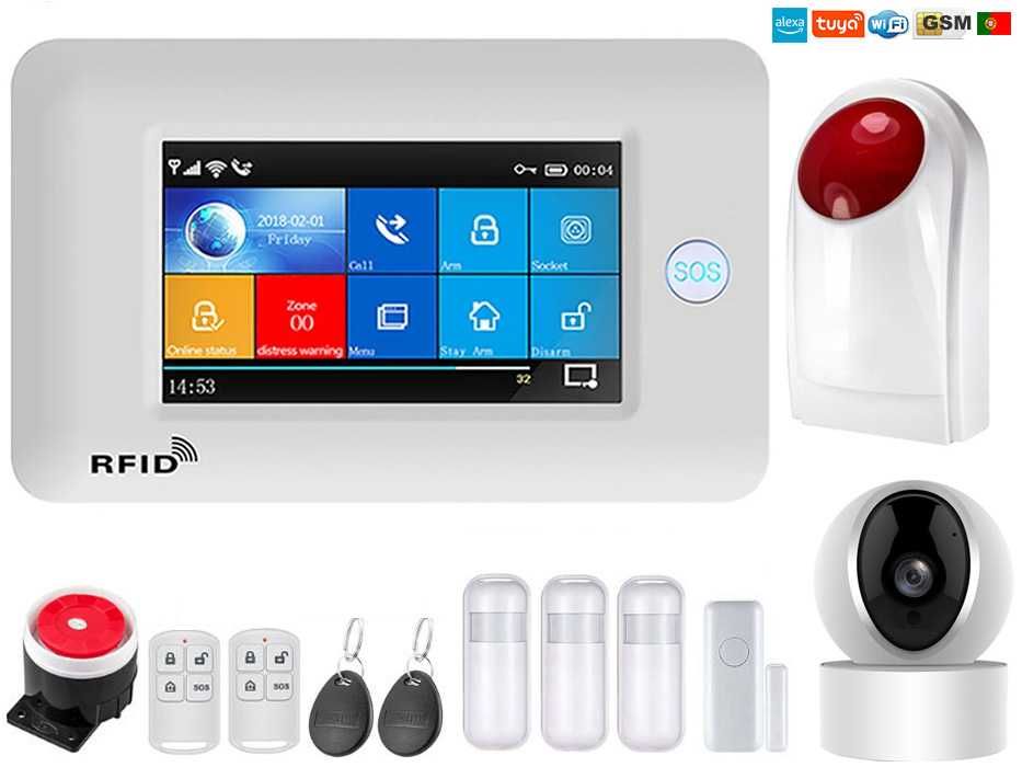 Alarme Tuya Loja sem Fios Câmera+Sirene Wifi/GSM Android/iOS (NOVO)