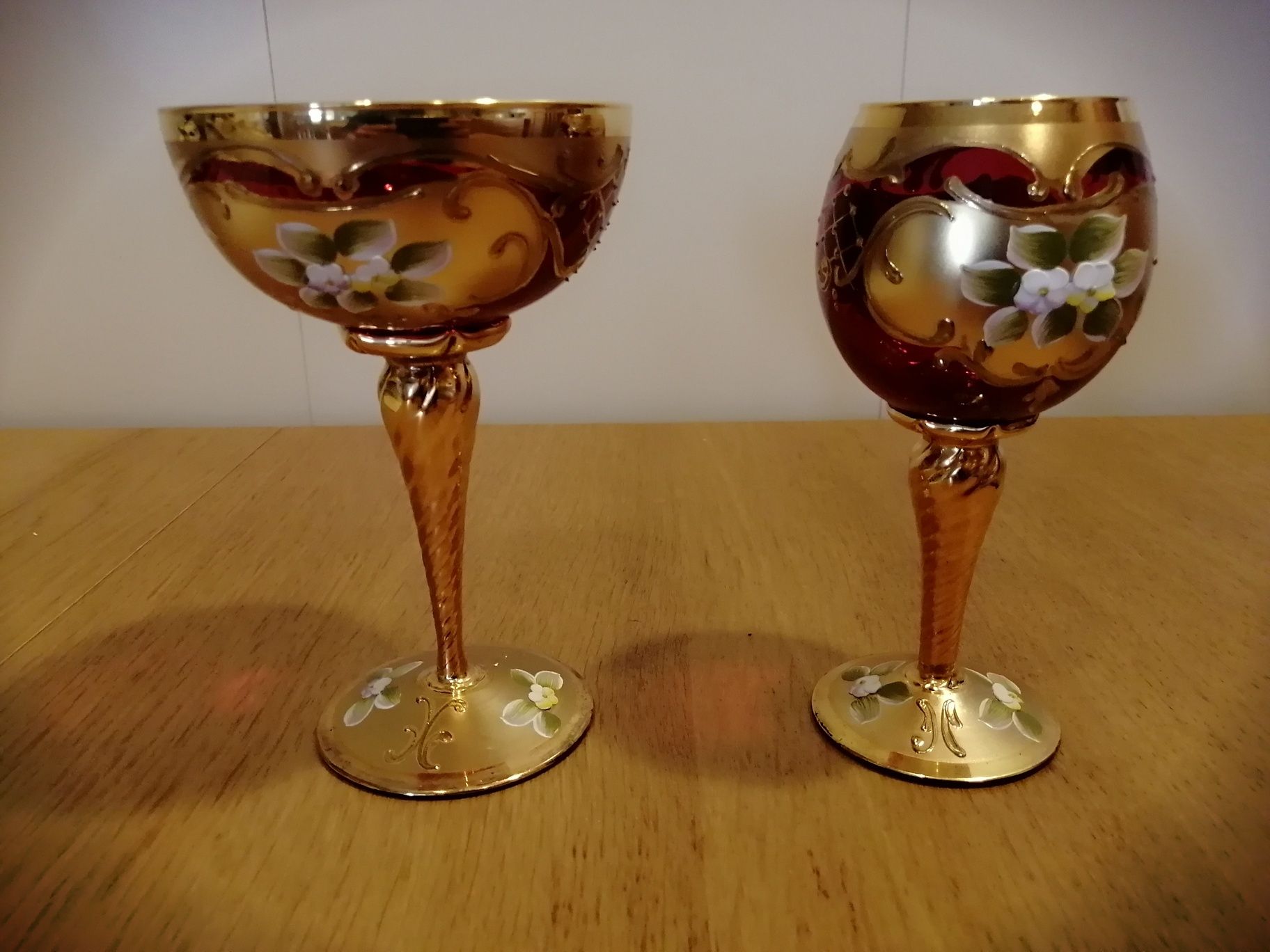 Conjunto de taça e copo Murano Glass