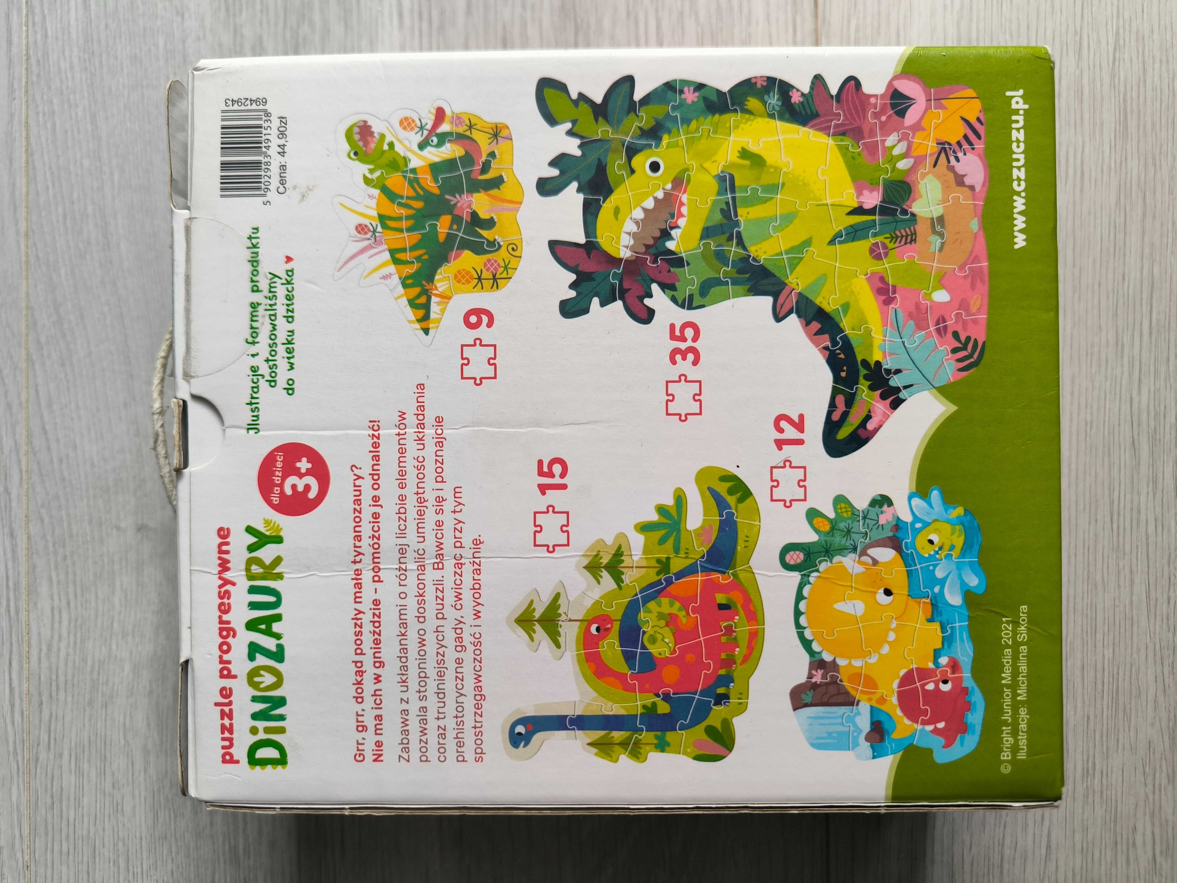 Czuczu puzzle progresywne dinozaury 3+