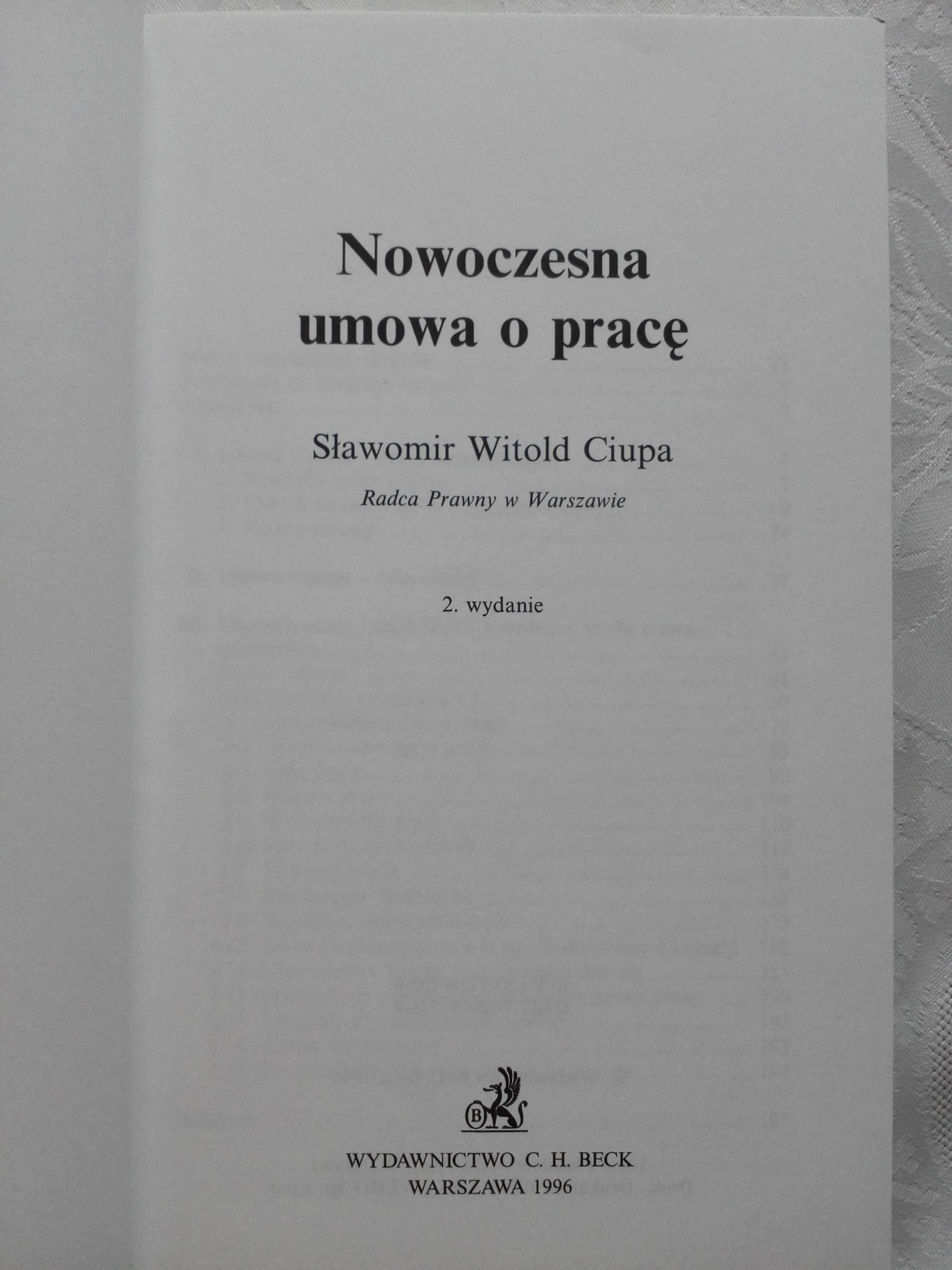 Nowoczesna umowa o pracę Sławomir Ciupa prawo pracy