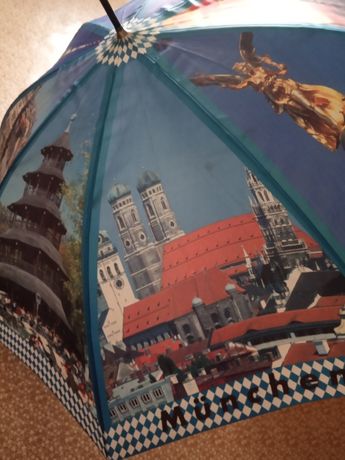 Большой зонт трость оригинальный с видами Мюнхена