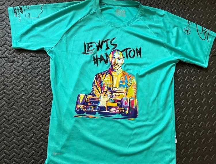 Dwa T-shirty Lewis Hamilton F1 custom