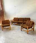 Fotele i sofa safari zestaw z lat 70 vintage design