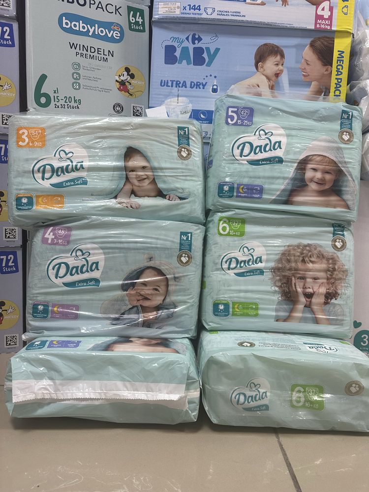 Дитячі Підгузки Dada Extra Soft розмір 3,4,5,6.   290 грн