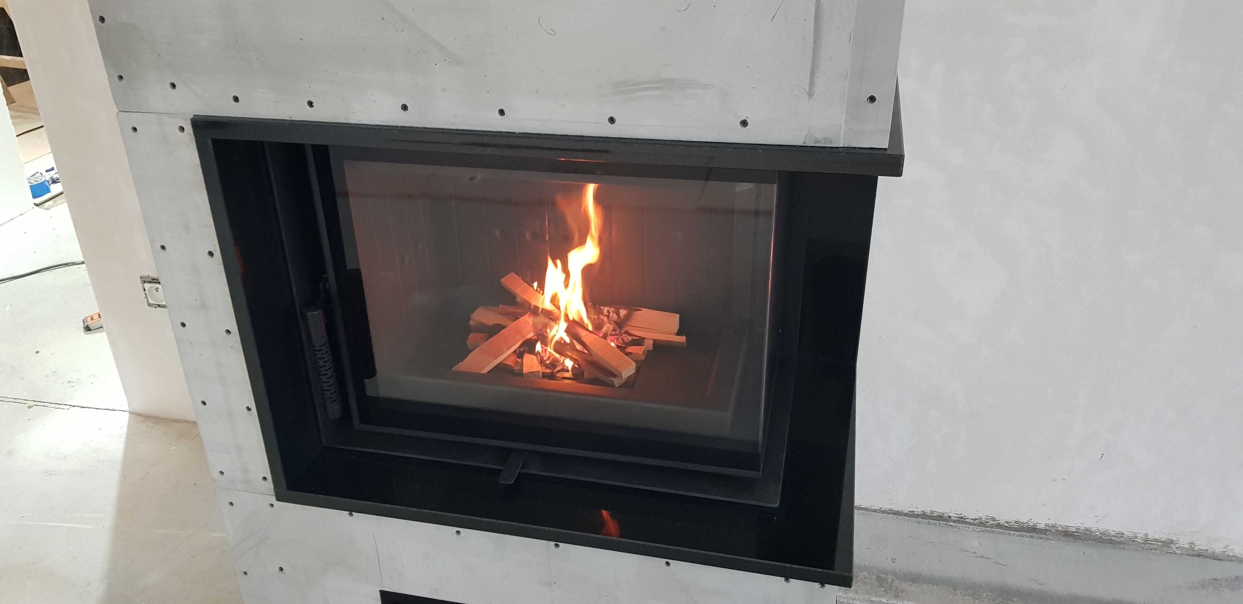 Wkład narożny Kratki Pro FLOKI S stalowy 8 kW + zabudowa.