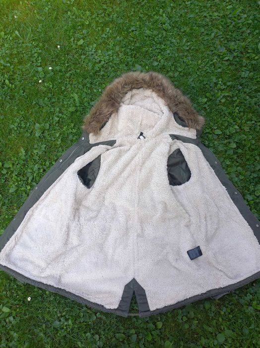 H&M Divided. Damska parka, khaki. Roz 42