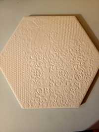 Płytki białe ze wzorem codicer, hexagonal 25