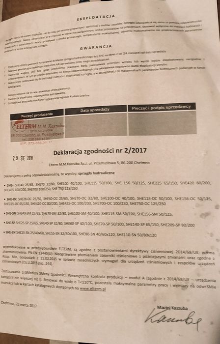 Sprzęgło hydrauliczne Elterm SHE70-OC 70kW