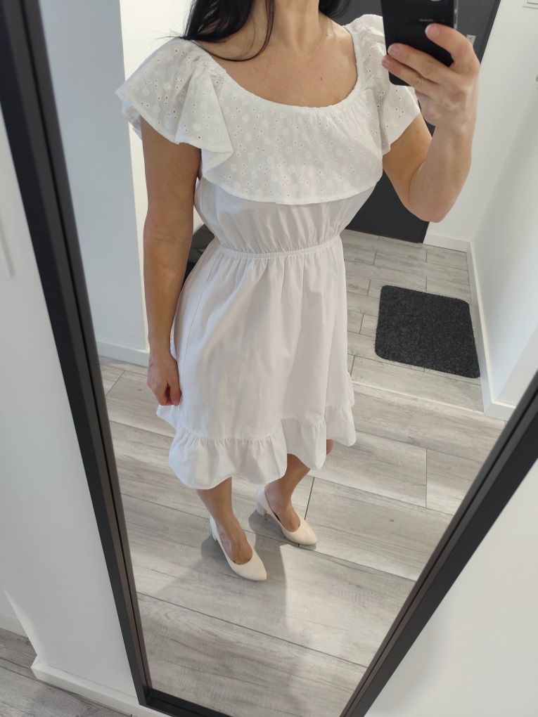 Sukienka biała 100% cotton Cropp S