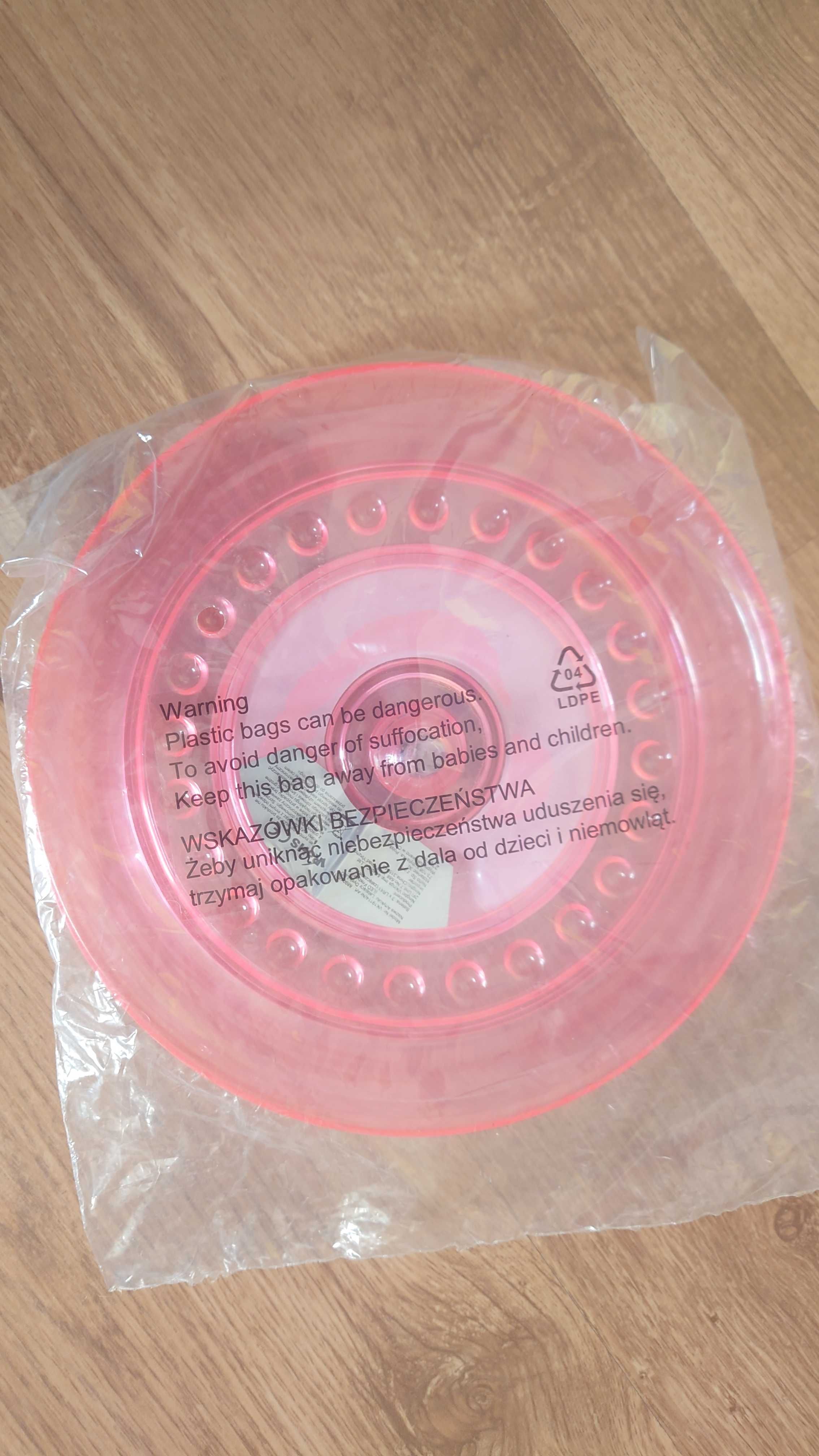 latający dysk z światłem led frisbee różowe nowe dla psa