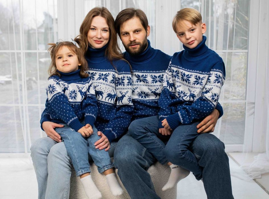 Новорічні светри Family Look, Сімейні Дитячі, Жіночі, Чоловічі, вовна