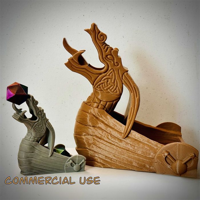 Viking Longship Dice Tower 3D - Torre de Dados Épica RPG/D&D