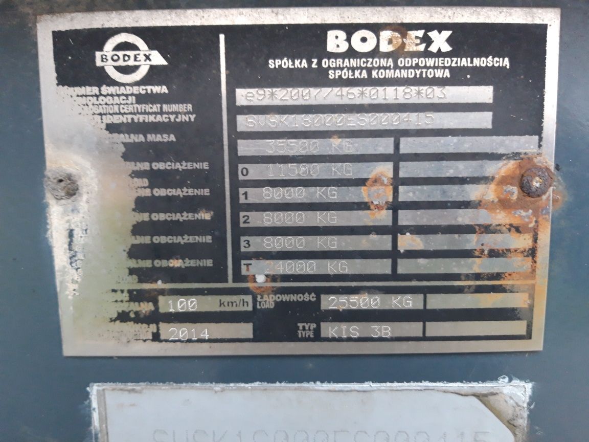 Naczepa wywrotka stalowa Bodex 75m3