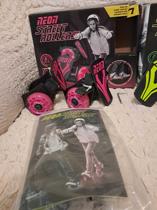 Ролики на пятку Neon Street Roller, рожеві та зелені