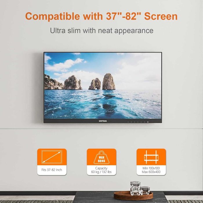 GRIFEMA Uchwyt ścienny do telewizora 37-82 VESA 600 x 400 mm