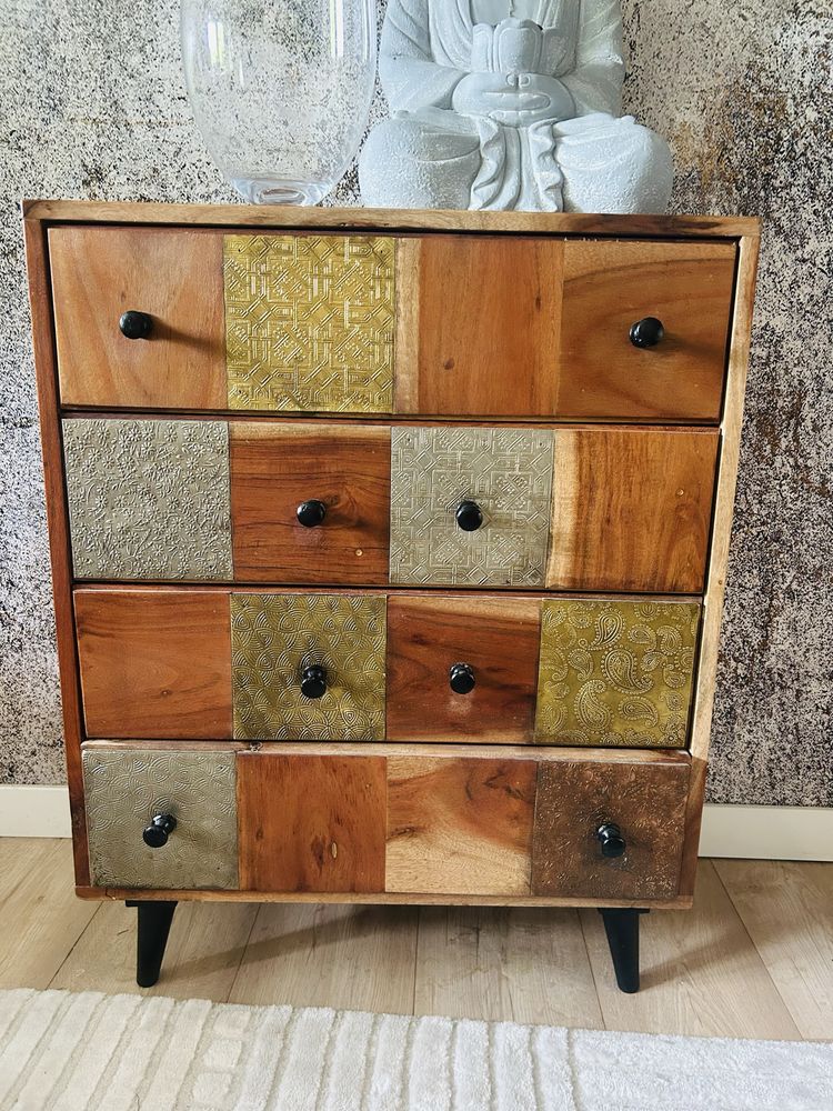 Komoda z szufladami na nóżkach retro loft