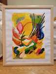 Quadro de arte abstracta, de A. Torres, ao estilo de Wassily Kandinsky