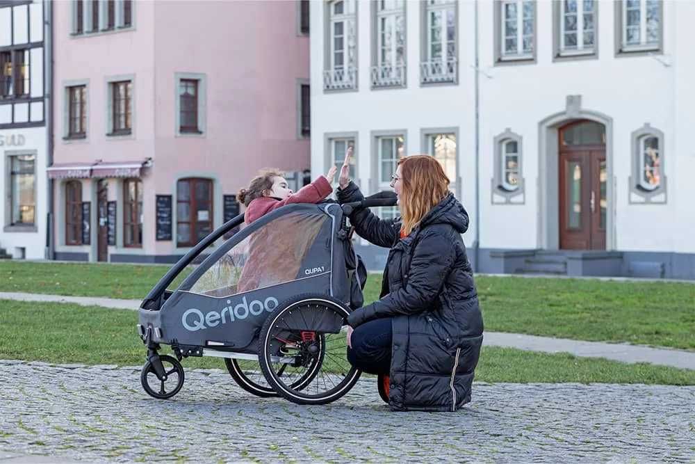 Qeridoo QUPA 2 gray przyczepka rowerowa wózek spacerowy wysyłka 24h