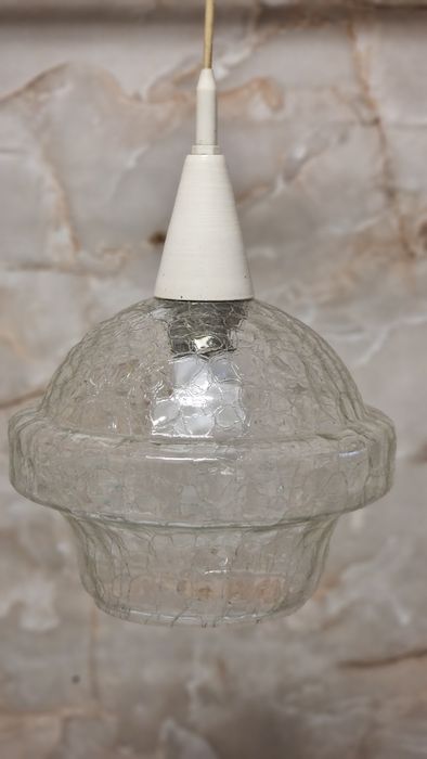 Polski Space Design / crackle glas _ lampa PRL _vintage
