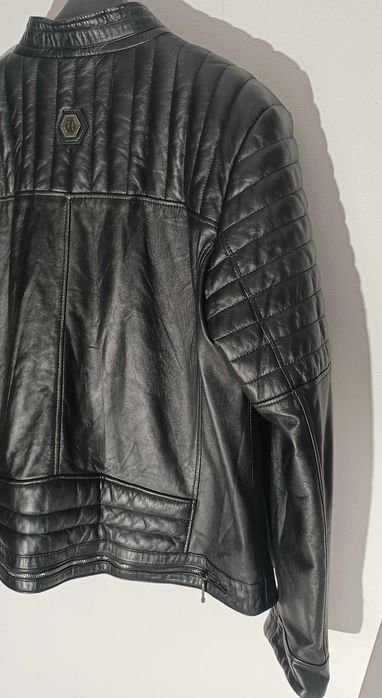 Kurtka Philipp Plein duży rozmiar skóra naturalna XXXL