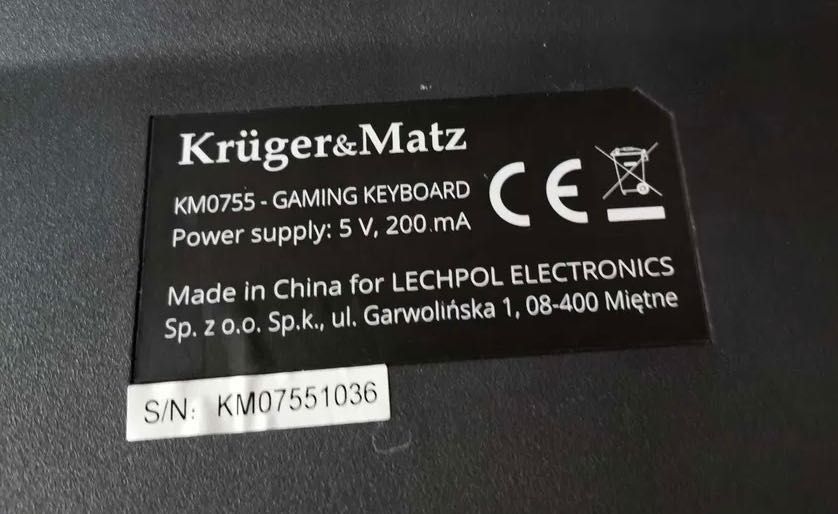 Klawiatura gamingowa Warrior GK-100 - uszkodzona