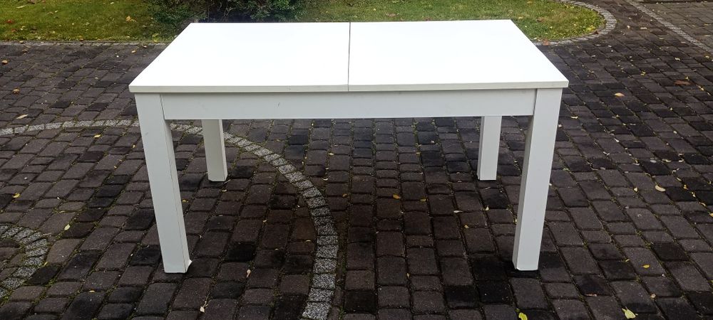 Stół drewniany biały 140 × 80 × 76 cm