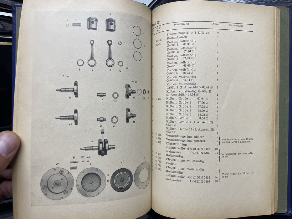 Simson AWO 425T rok 1956 Instrukcja Książka Serwisowa Katalog Części