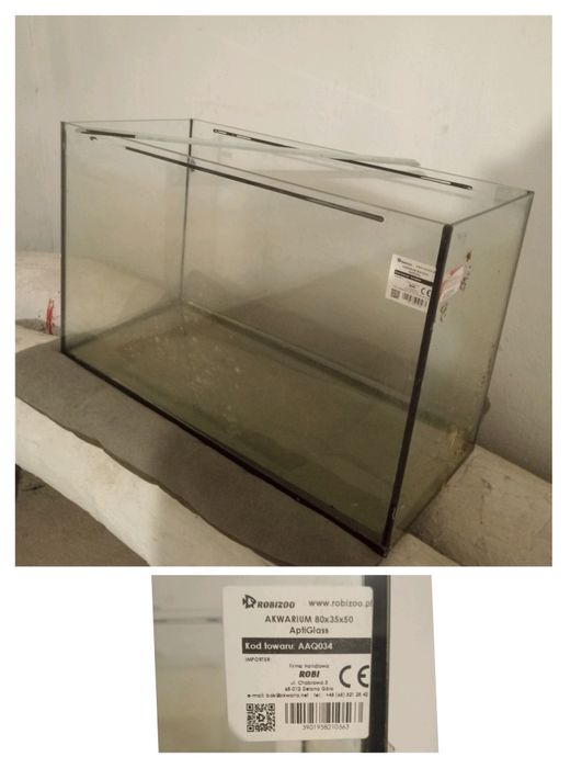 akwarium robizoo AptiGlass o wymiarach 80 x 35 x 50,około 140l.